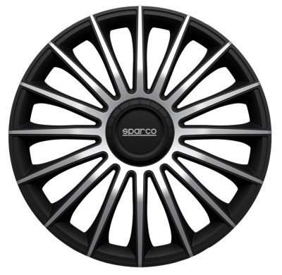 Juego De Tapacubos Sparco Wheels Torino 13-Pulgadas Negro/Silver Sparco Wheels